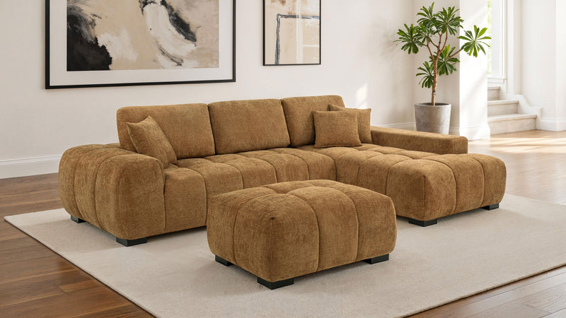 Sofá seccional chaise tapizado Octavia