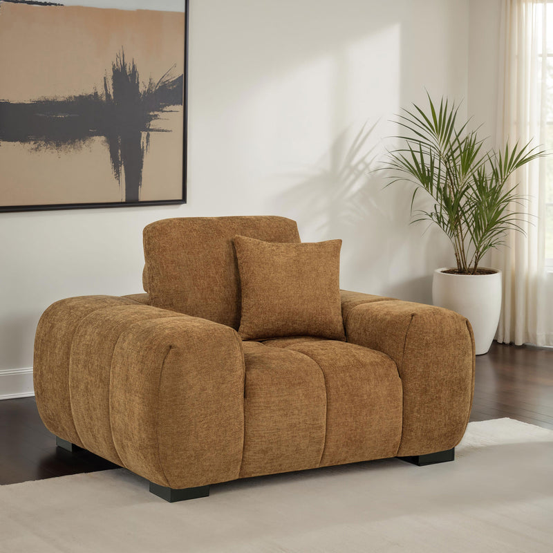 Sillón decorativo Octavia con reposabrazos cuadrados tapizados