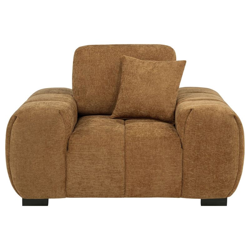 Sillón decorativo Octavia con reposabrazos cuadrados tapizados