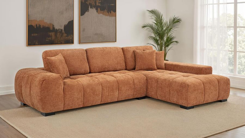 Sofá seccional chaise tapizado Octavia
