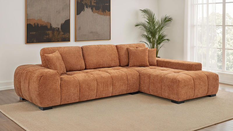 Sofá seccional chaise tapizado Octavia