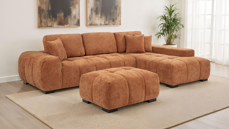 Sofá seccional chaise tapizado Octavia