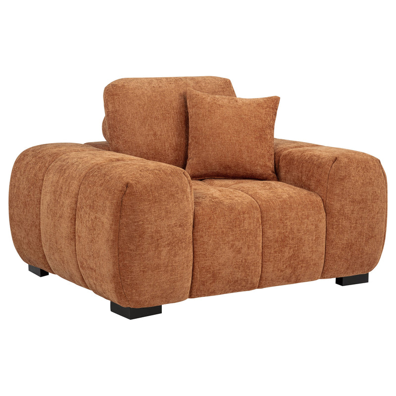 Sillón decorativo Octavia con reposabrazos cuadrados tapizados