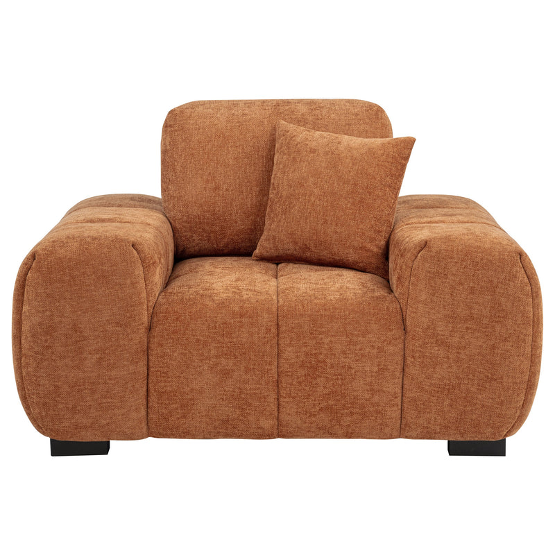 Sillón decorativo Octavia con reposabrazos cuadrados tapizados