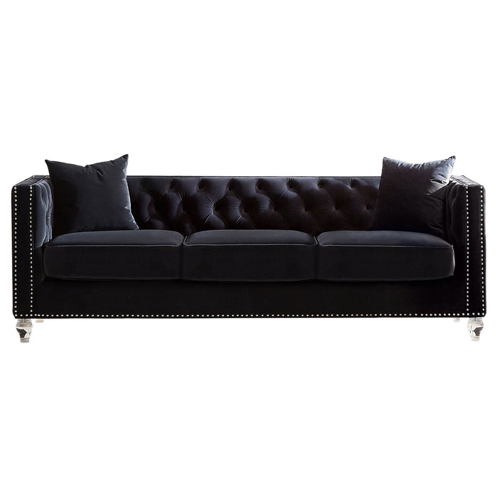 Delilah Upholstered Living Room Set Black