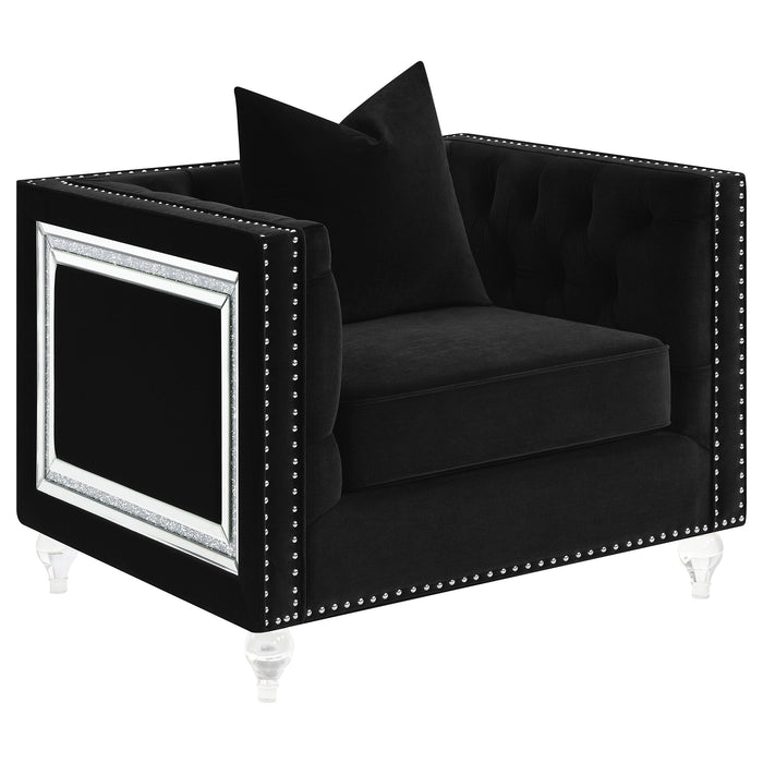 Delilah Upholstered Living Room Set Black