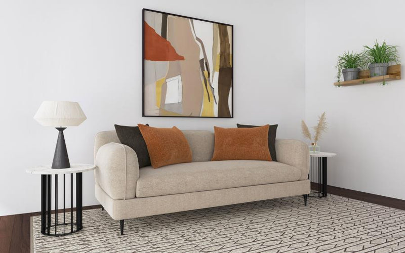 Jade Chenille Upholstered Sculpted Track Arm Sofa