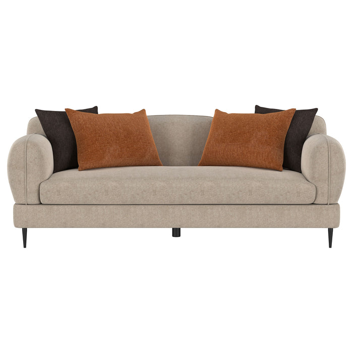 Jade Chenille Upholstered Modern Track Arm Sofa Green