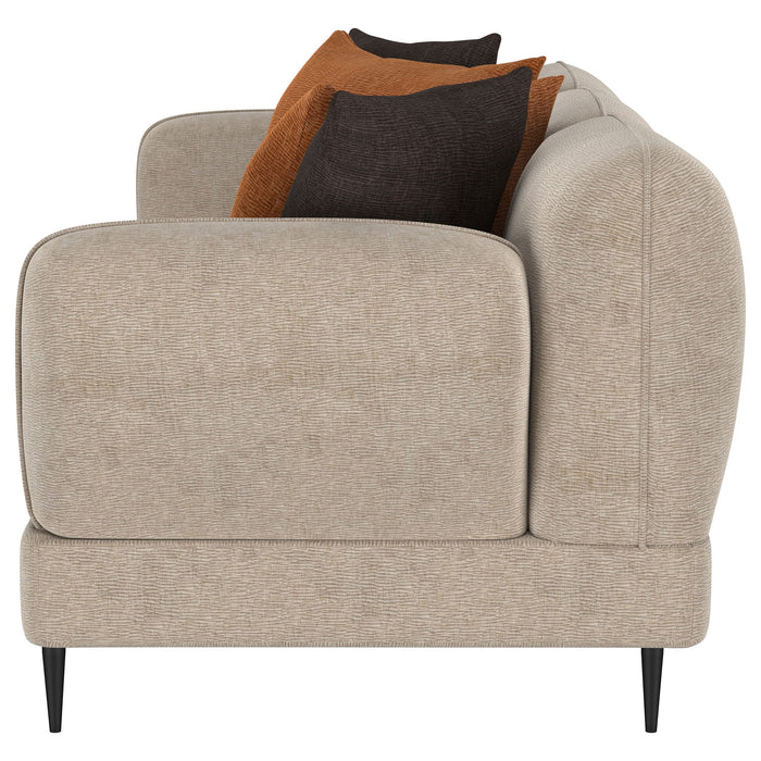 Jade Chenille Upholstered Modern Track Arm Sofa Green
