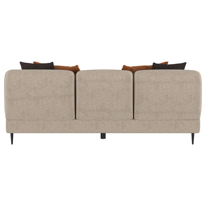 Jade Chenille Upholstered Modern Track Arm Sofa Green