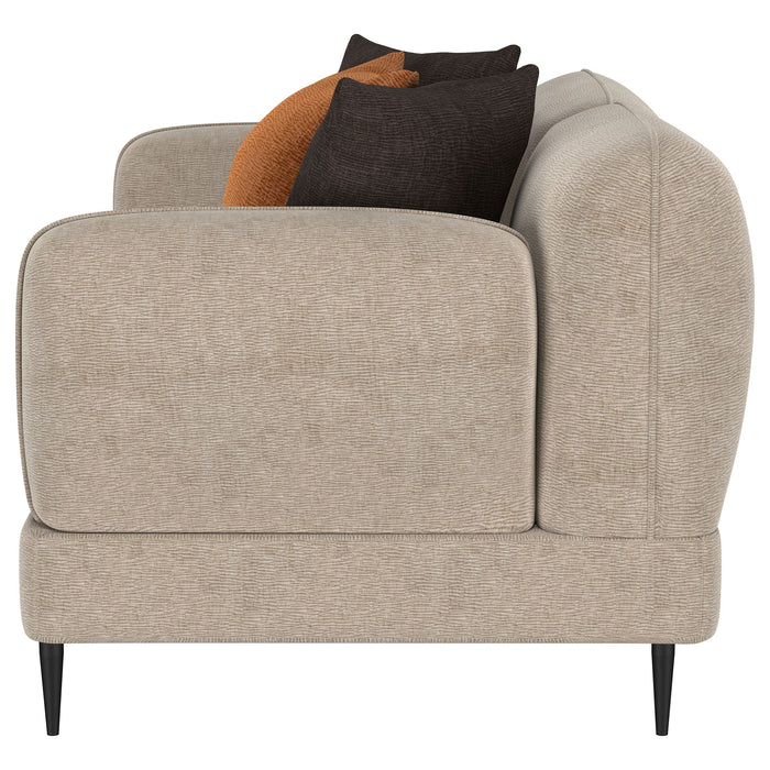 Jade Chenille Upholstered Modern Track Arm Loveseat Green