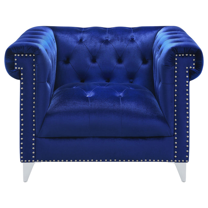 Bleker 2-piece Tuxedo Arm Living Room Set Blue