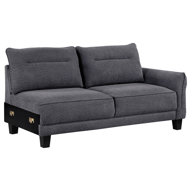 Caspian Upholstered Curved Arm Chaise Sectional Sofa
