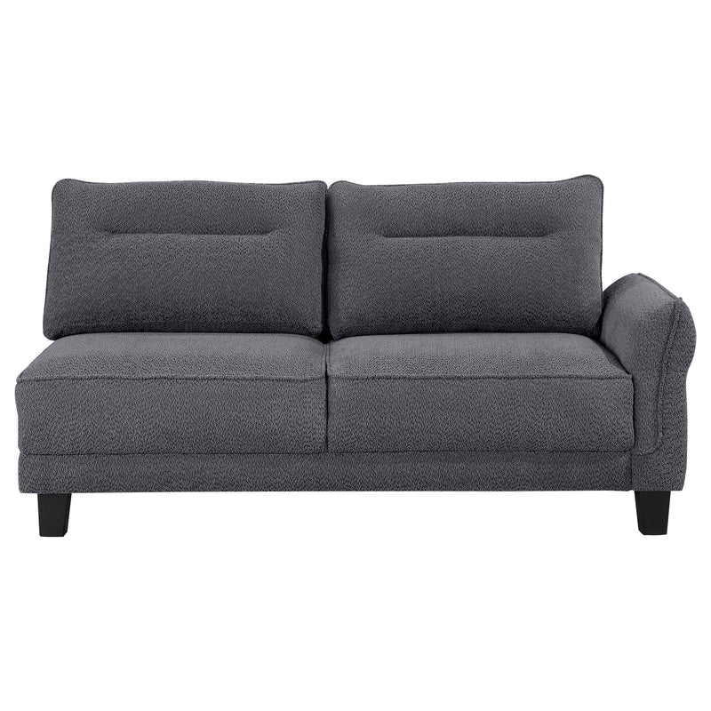 Caspian Upholstered Curved Arm Chaise Sectional Sofa