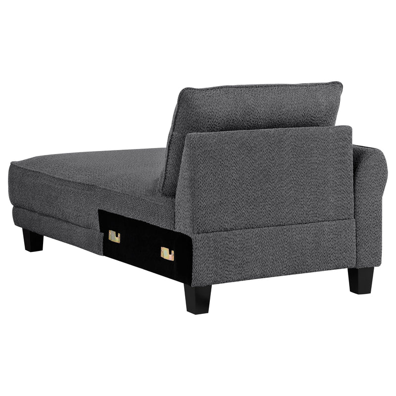 Caspian Upholstered Curved Arm Chaise Sectional Sofa
