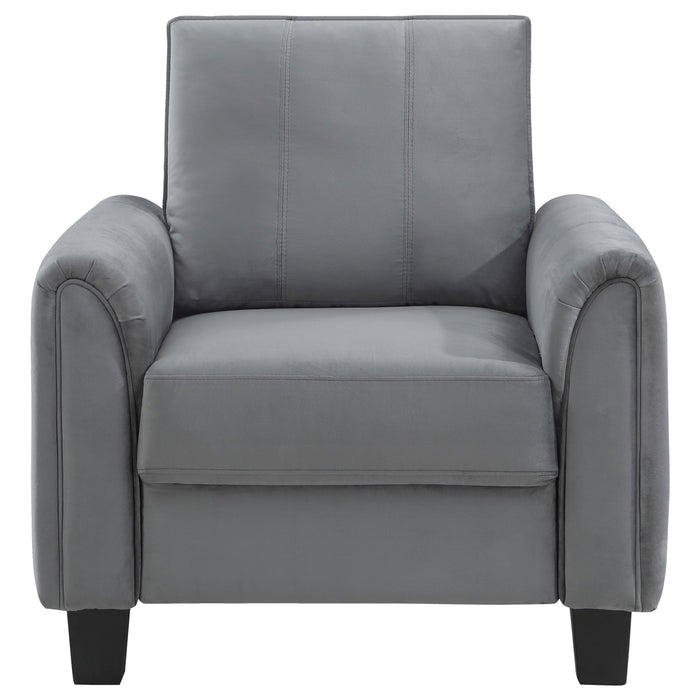 Davis  2-piece Upholstered Rolled Arm Sofa Grey