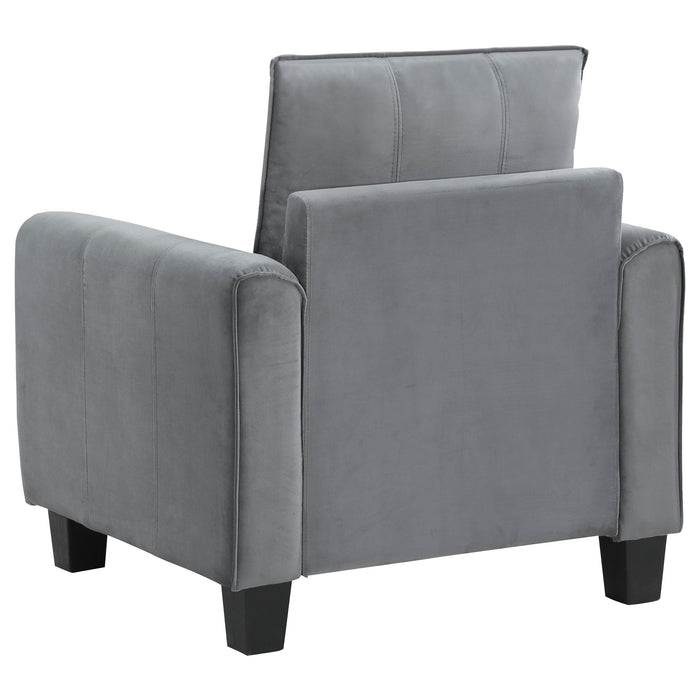 Davis  2-piece Upholstered Rolled Arm Sofa Grey