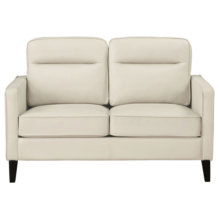 Jonah Upholstered Track Arm Loveseat Ivory