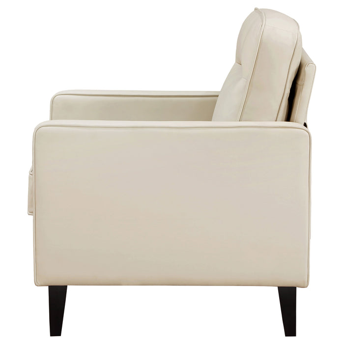 Jonah Upholstered Track Arm Accent Club Chair Ivory