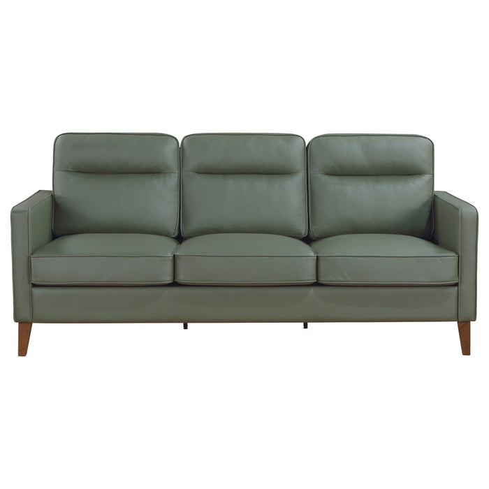 Jonah 2-piece Upholstered Track Arm Sofa Set Green