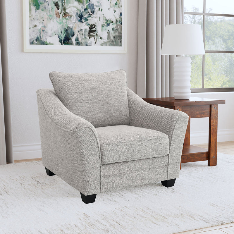 Sillón tapizado Tomkins Boucle gris claro