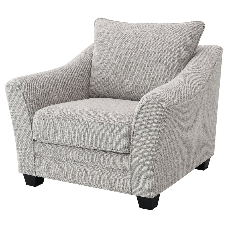 Sillón tapizado Tomkins Boucle gris claro