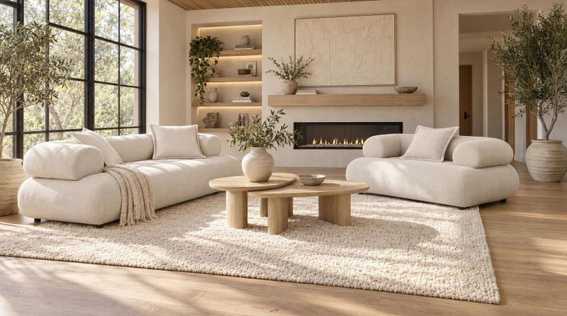 Eskola 2-Piece Chenille Sofa and Accent Chair Set