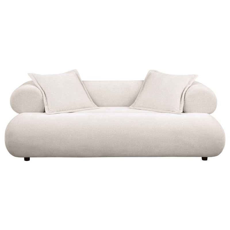 Eskola 3-seat Chenille Sofa with Rounded Shelter Arms