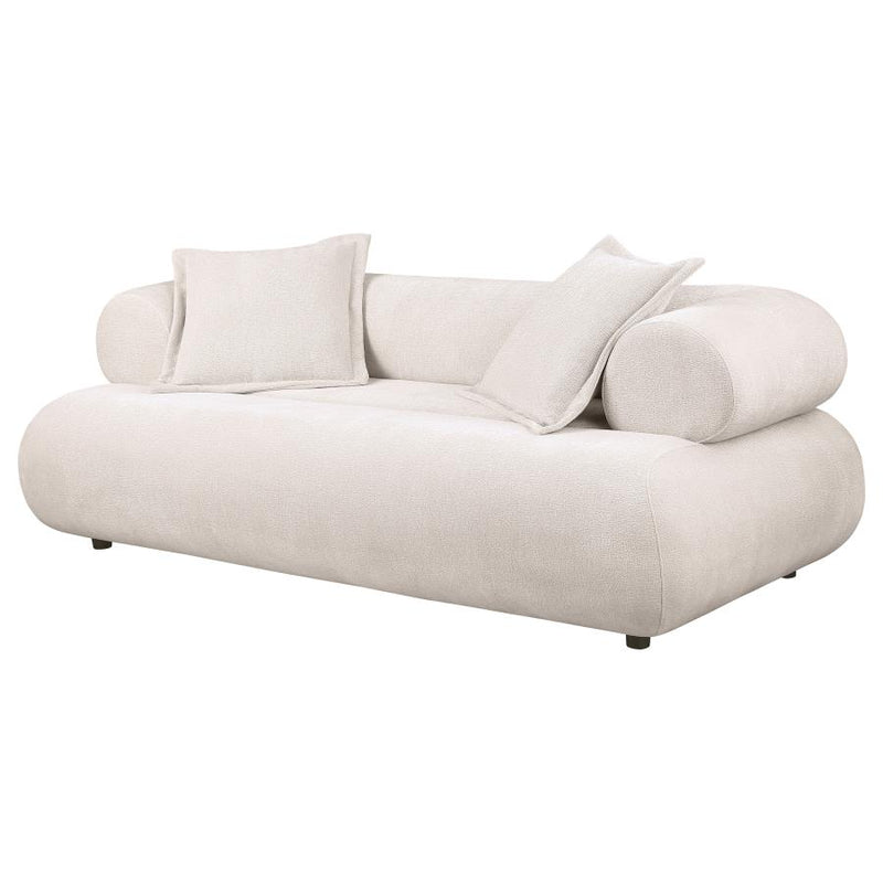 Eskola 3-seat Chenille Sofa with Rounded Shelter Arms
