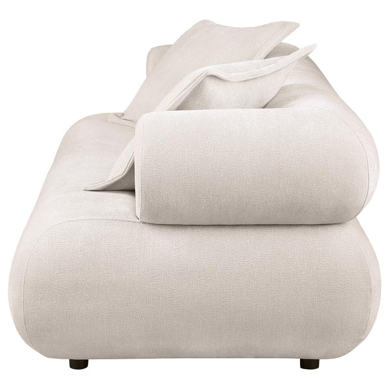 Eskola 3-seat Chenille Sofa with Rounded Shelter Arms