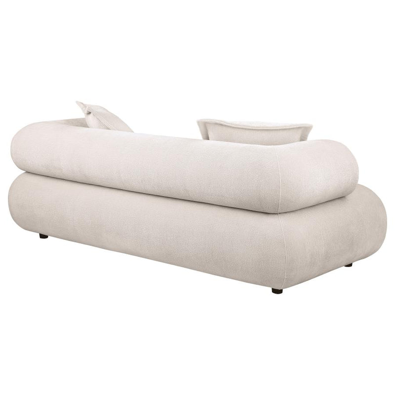 Eskola 3-seat Chenille Sofa with Rounded Shelter Arms