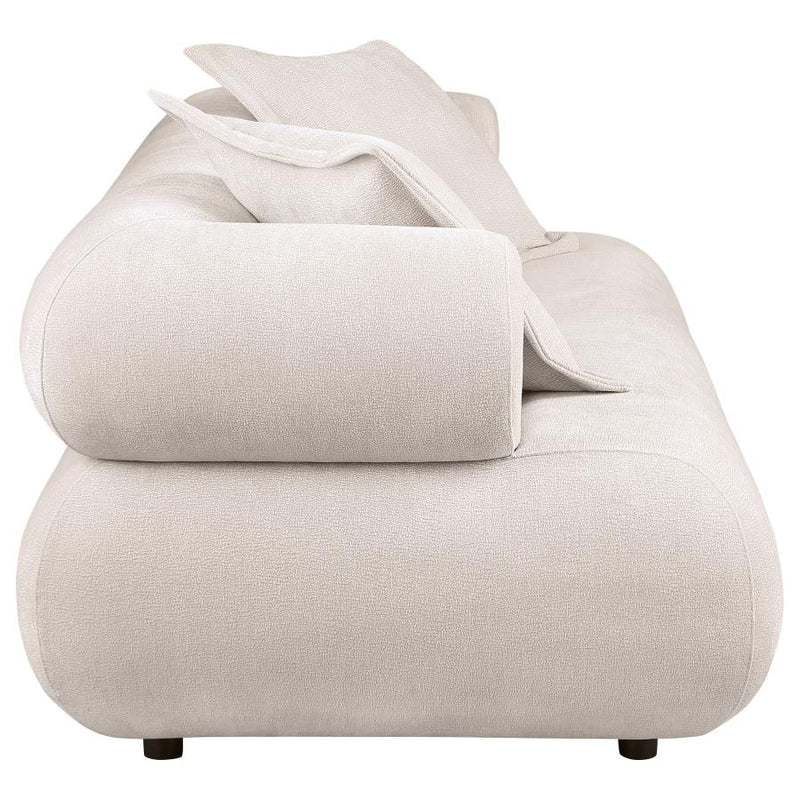 Eskola 3-seat Chenille Sofa with Rounded Shelter Arms