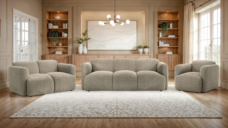 Dorset Upholstered Round Track Arm Sofa Set
