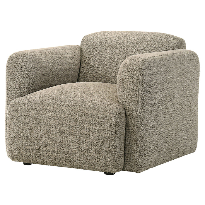 Dorset Fabric Upholstered Round Track Arm Accent Chair