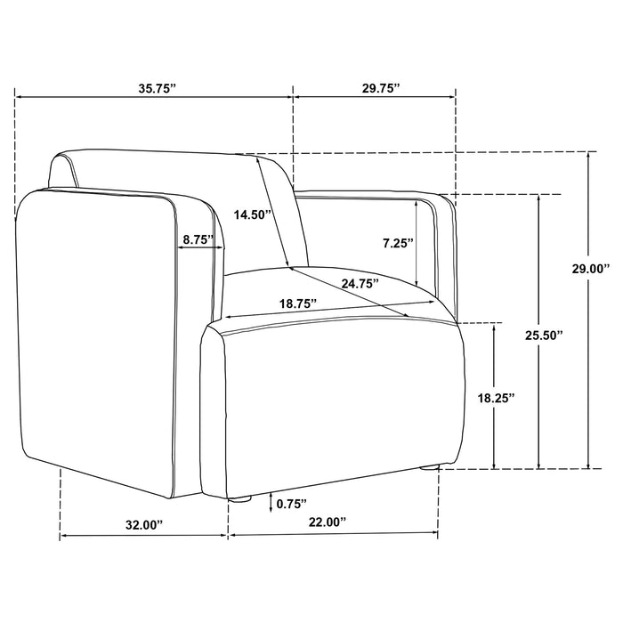 Dorset Fabric Upholstered Round Track Arm Accent Chair