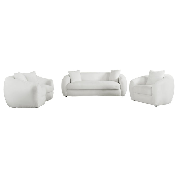 Isabella  Faux Sheepskin Upholstered Sofa Set Natural
