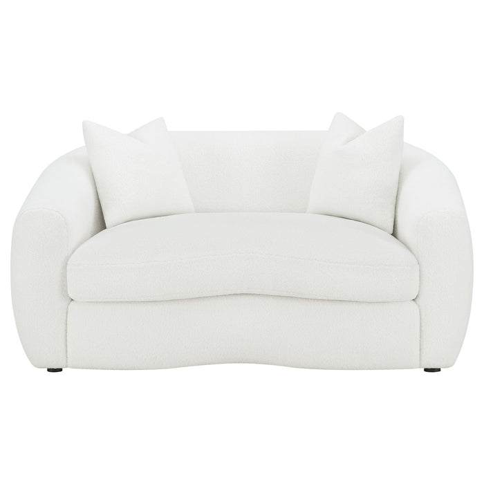 Isabella 2-piece Upholstered Tight Back Living Room Set White