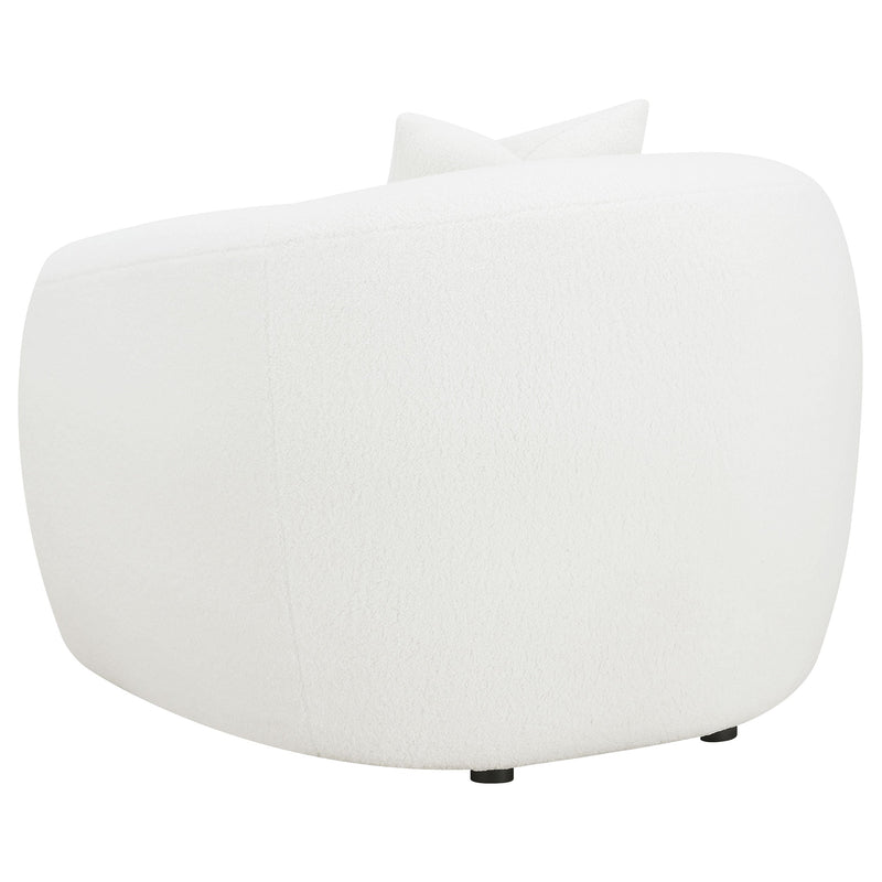 Sillón auxiliar tapizado en piel de oveja sintética Isabella, color natural
