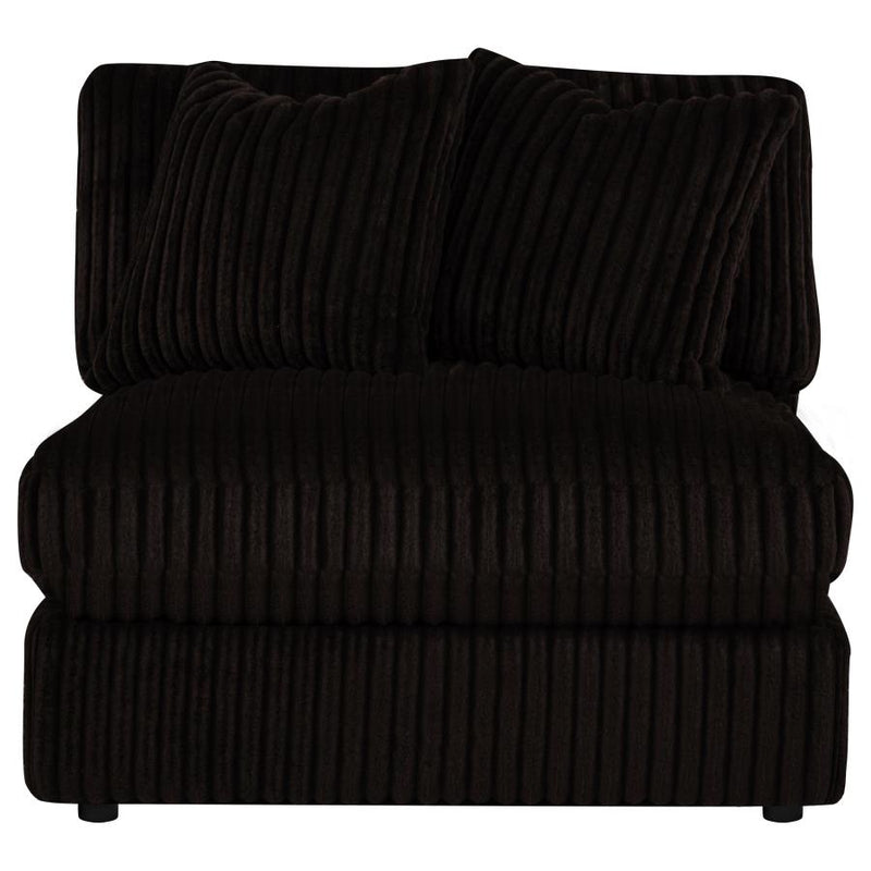 Blaine Corduroy Armless Chair with Reversible Cushions