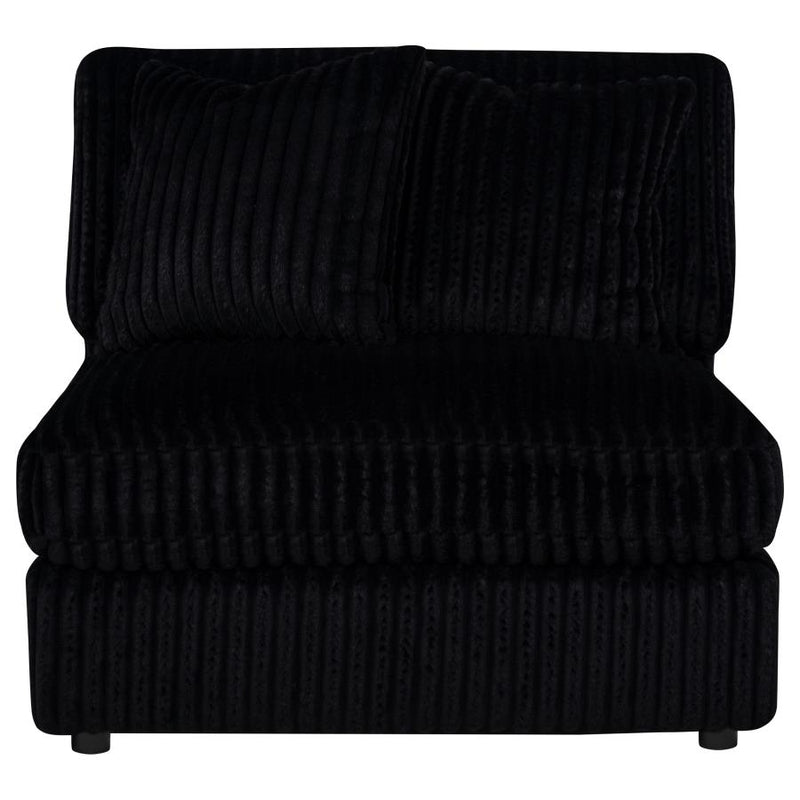 Blaine Corduroy Armless Chair with Reversible Cushions