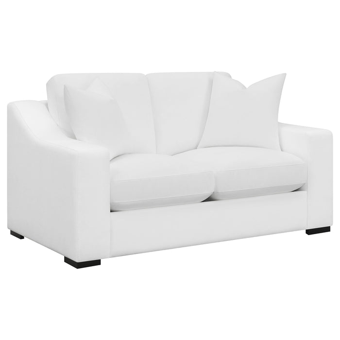 Ashlyn 2-piece Upholstered Sloped Arms Living Room Set White