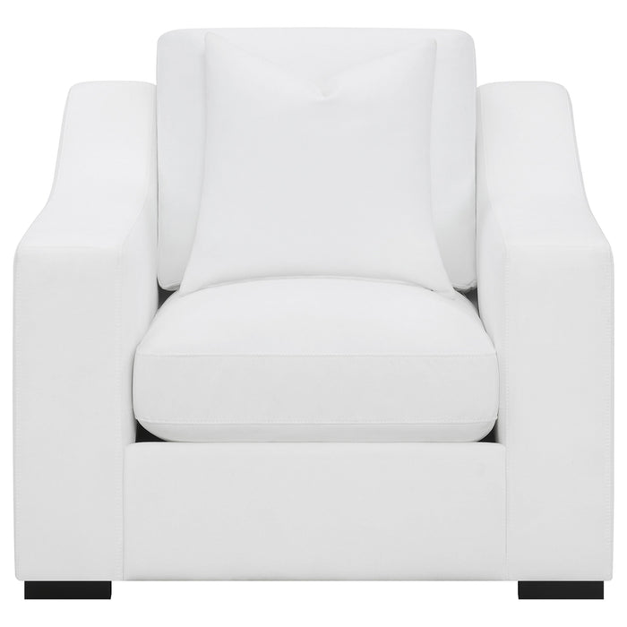 Ashlyn 2-piece Upholstered Sloped Arms Living Room Set White