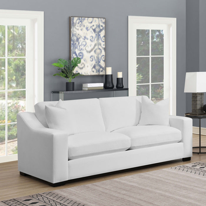 Ashlyn Upholstered Sloped Arms Sofa White