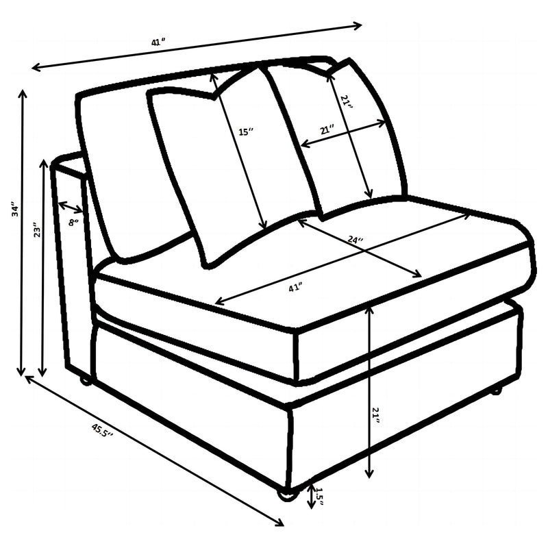 Sillón tapizado sin brazos Blaine