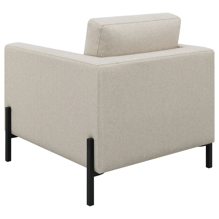 Tilly 2-piece Upholstered Track Arms Sofa Set Oatmeal