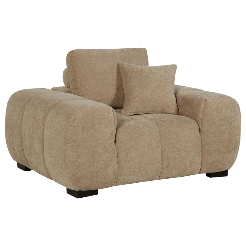 Sillón decorativo Octavia con reposabrazos cuadrados tapizados