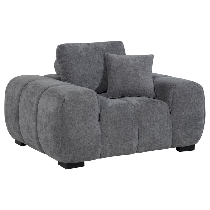 Sillón decorativo Octavia con reposabrazos cuadrados tapizados