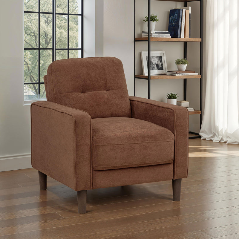 Sillón decorativo Bowen II con brazo de seguimiento tapizado en tela