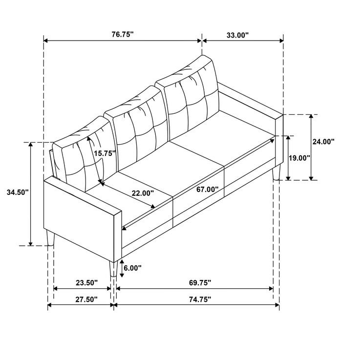 Bowen II Fabric Upholstered Track Arm Sofa