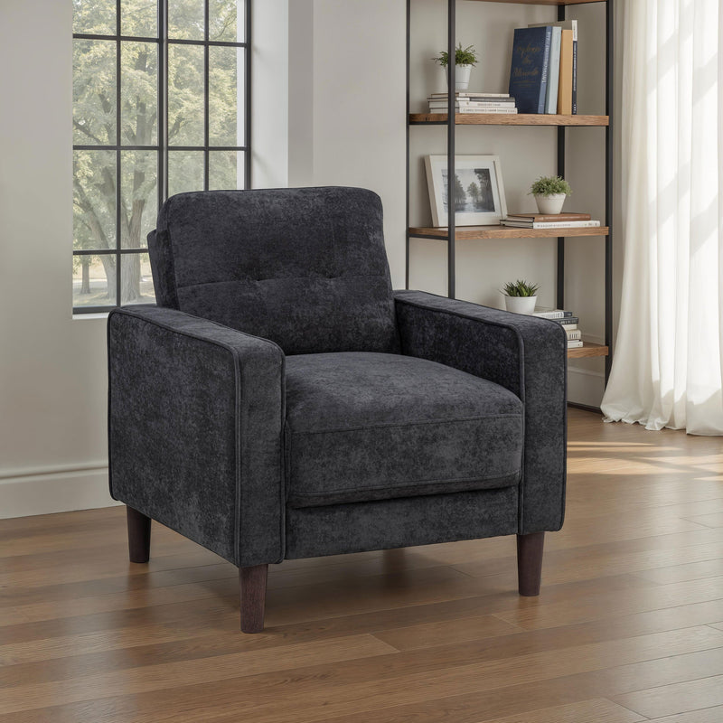 Sillón decorativo Bowen II con brazo de seguimiento tapizado en tela